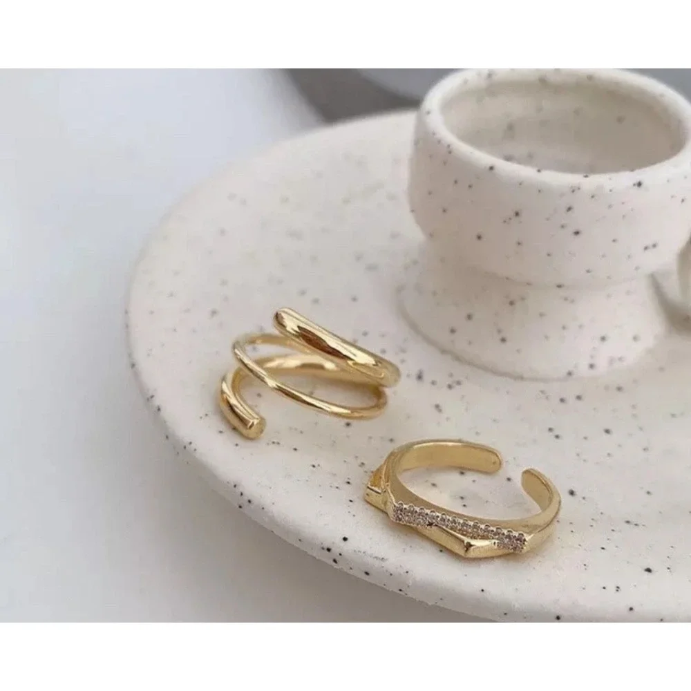 NEW Coil Ring Adjustable Wrap Gold Plated Sterling Silver Minimalist‎ Jewelry